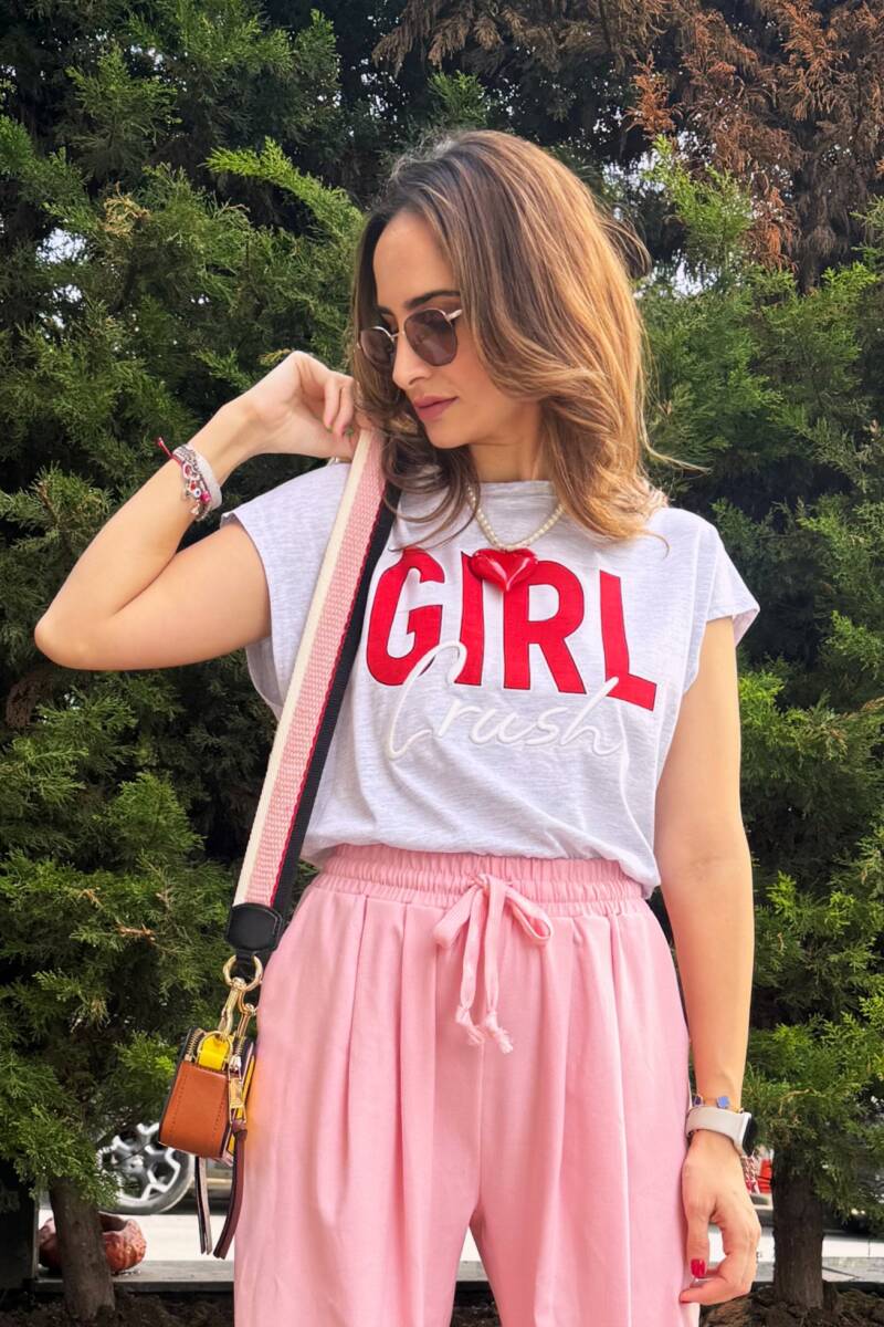 GIRL CRUSH BASKILI TİŞÖRT - 2