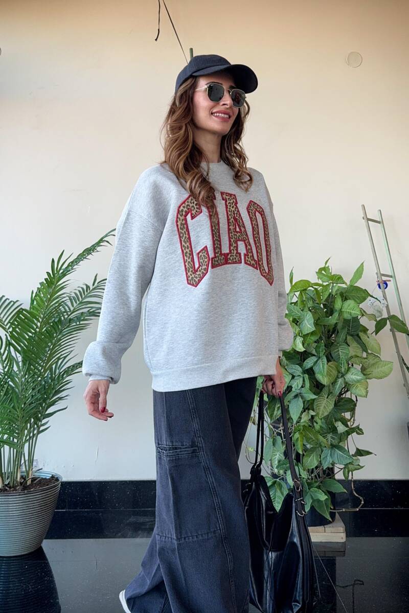 LEOPAR BASKI DETAYLI SWEATSHIRT - 6