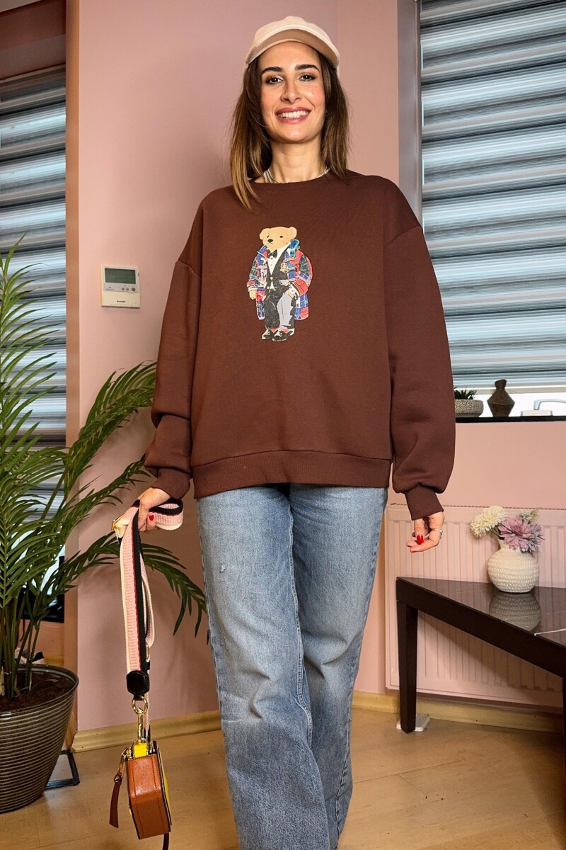 TEDDY SWEATSHIRT KAHVE