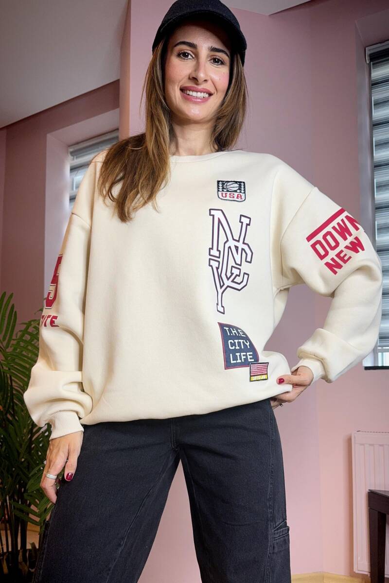 YAZI BASKILI SWEATSHIRT - 1